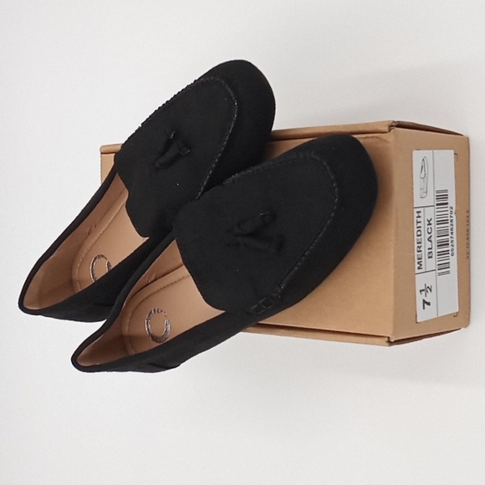 Journee Collection Meredith Slip-On‎ Square Toe Loafers Black 7.5M